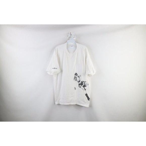 Vtg Mens XL Distressed Tomb Raider Lara Craft Video Game Short Sleeve T-Shirt